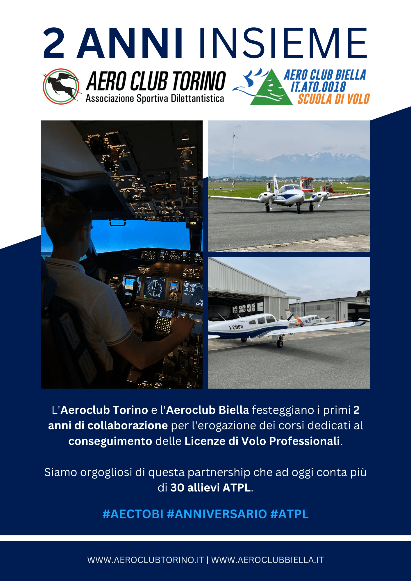 2 anni di collaborazione - Aeroclub Torino ed Aeroclub Biella
